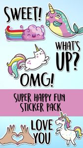 super happy fun sticker pack for imessage messsages
