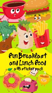 fun breakfast lunch sticker pack for imessage messsages
